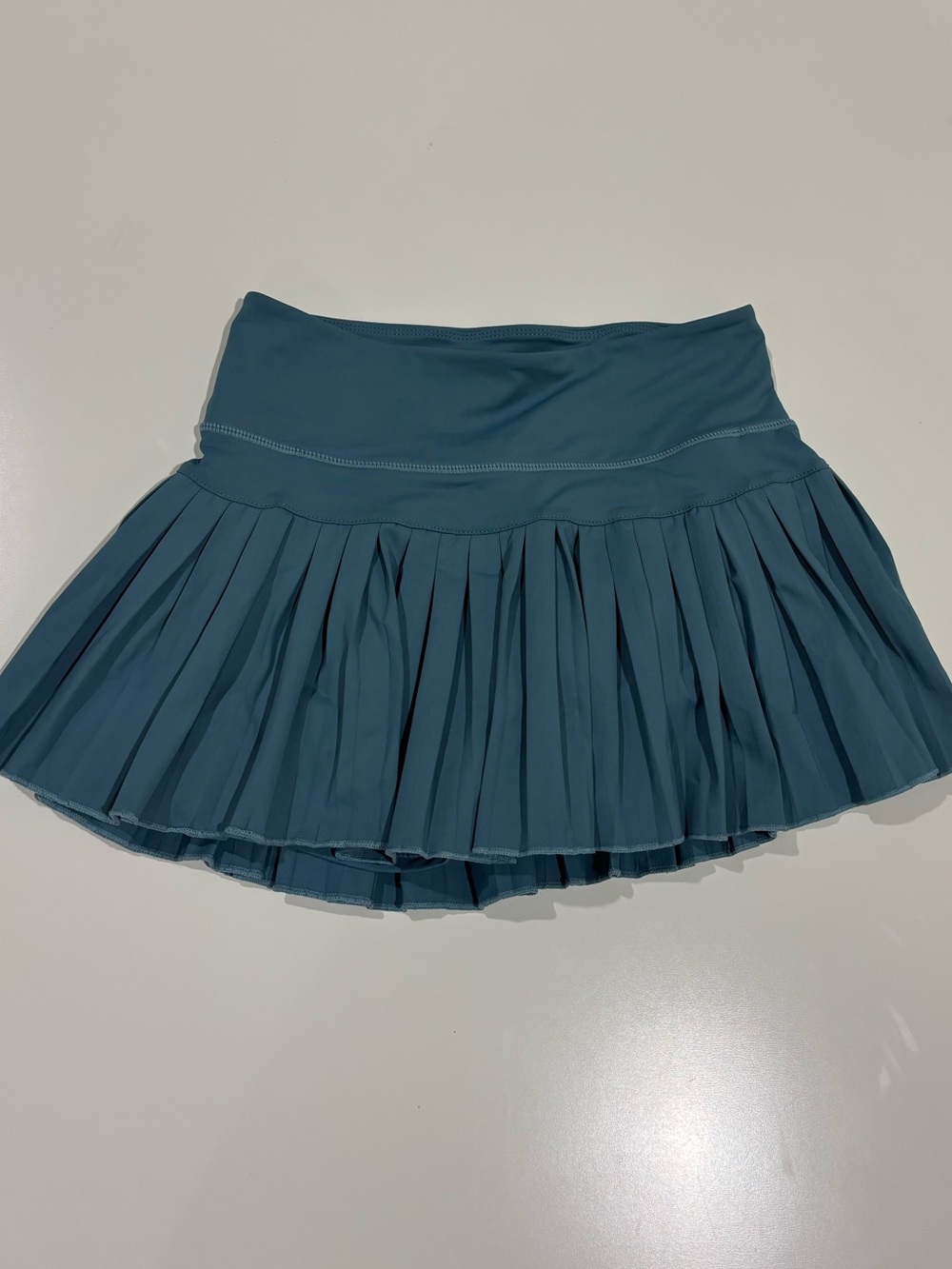 Gold Hinge Women's Teal Flared Skater Skirt with Ruffle Hem